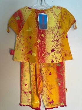 Vintage Kids Bright Floral Boho Two-Piece Set